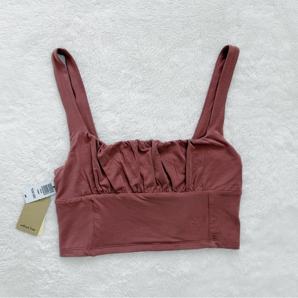 003 NWT WILFRED Aritzia Orbit Crop Tank in Mocha Sorbet - Picture 6 of 8